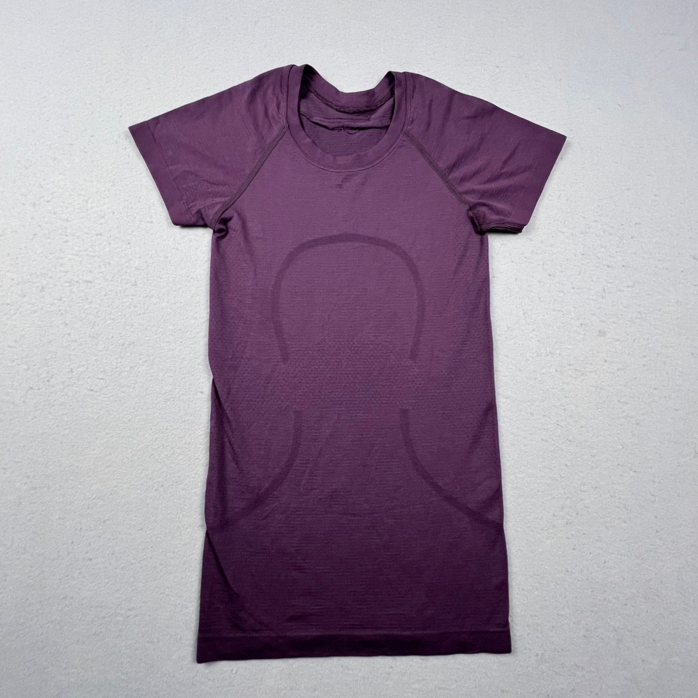 Lululemon Swiftly Tech Short Sleeve Women 4 Purple Athletic Running Gym Training